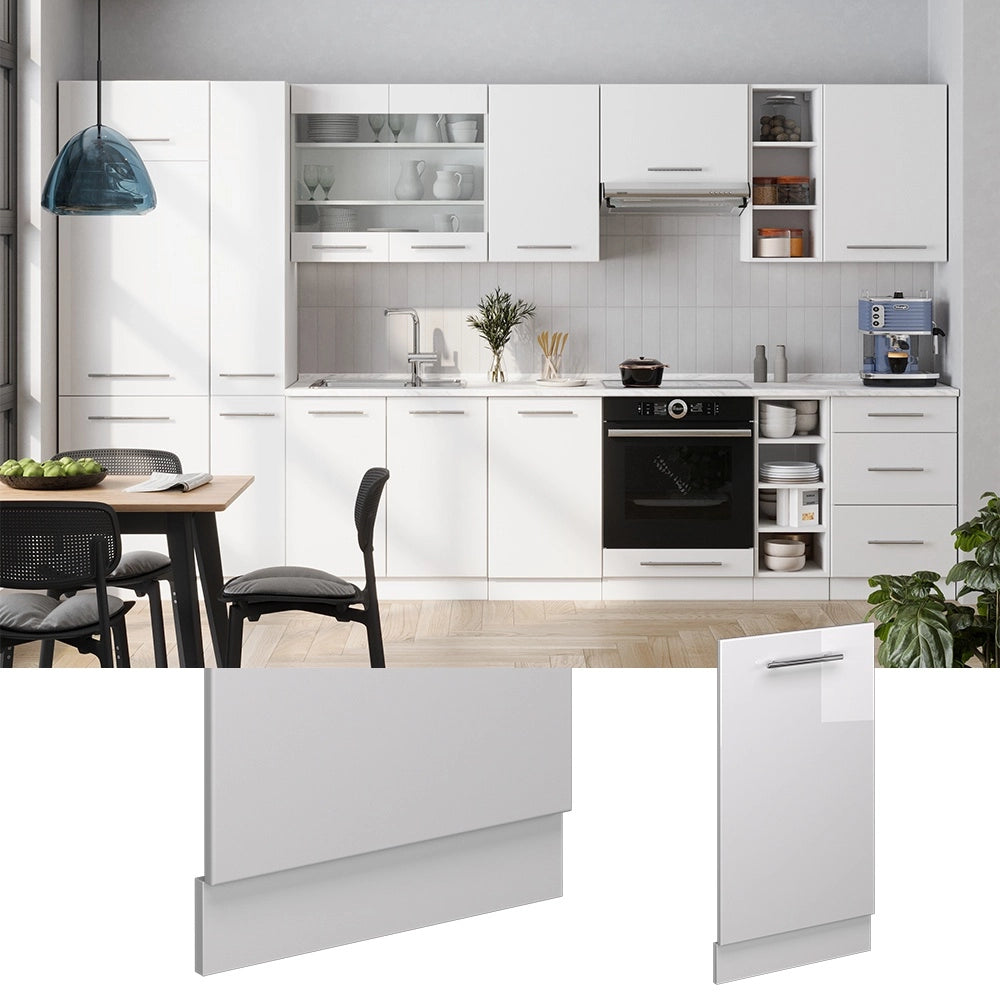 Pannello frontale della lavastoviglie Fame-Line Bianco lucido/Bianco 45 cm, PL Marmo Vicco