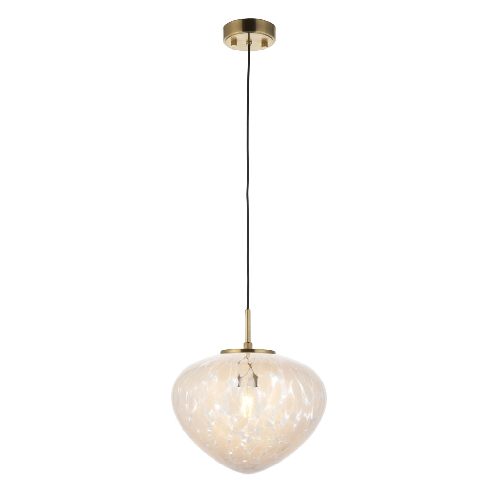 Lampada sospensione Art Déco ottone MALI E27 Endon