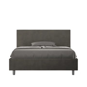 BS COM Letto una piazza e mezza contenitore imbottito 130x200 microfibra grigio