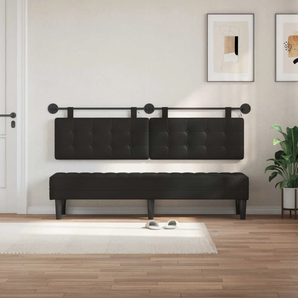 Testiera | Testata sospesa Con luce LED Nero Similpelle