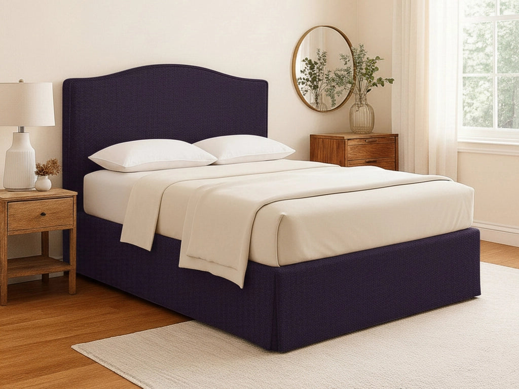 Bebington, Letto Matrimoniale Sfoderabile Made in Italy, Viola
