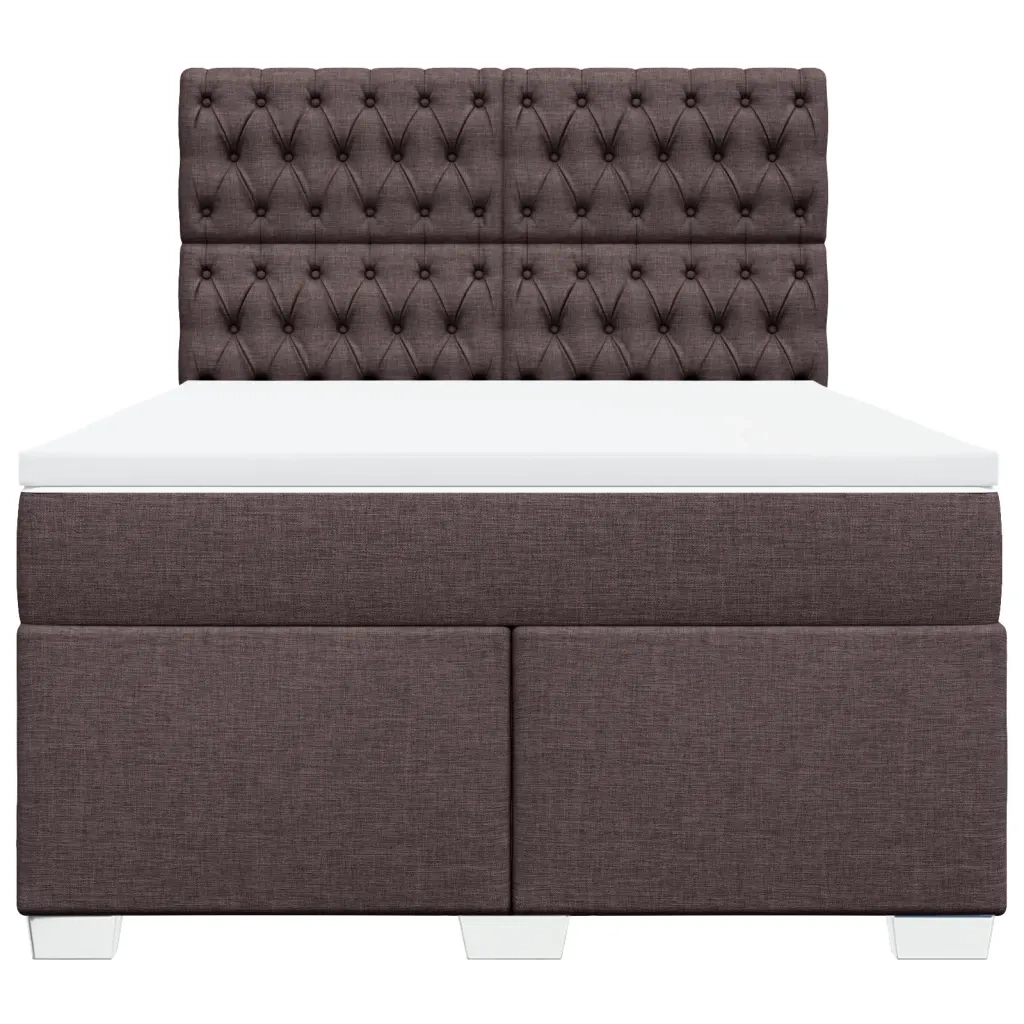 Giroletto a Molle con Materasso Marrone Scuro 140x200cm Tessuto 3290521