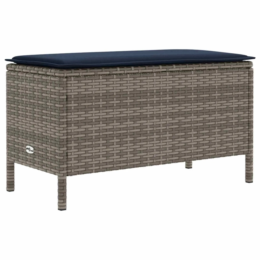 Set di Mobili con cuscino 7 pcs Grigio e Blu Navy Rattan in PE 3422214