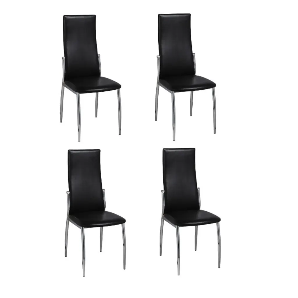 Sedie da Pranzo 4 pz Nere in Similpelle