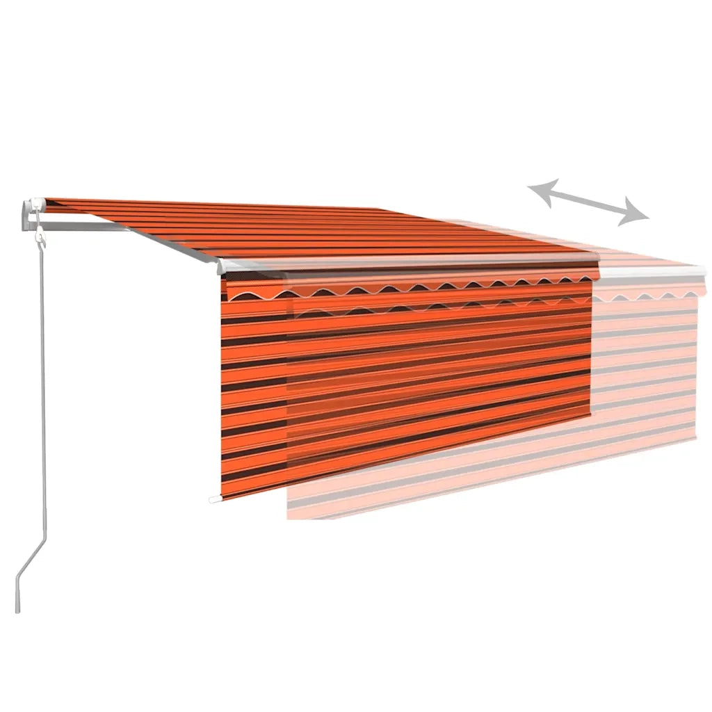 Tenda Retrattile Automatica Parasole 3,5x2,5m Arancio e Marrone 3069290