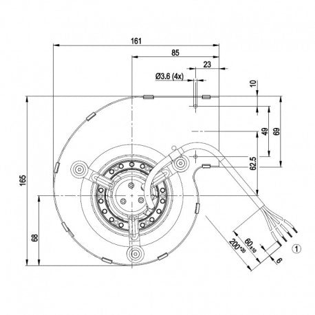 Ventilatore centrifugo EBM D2E097-BI56-G2