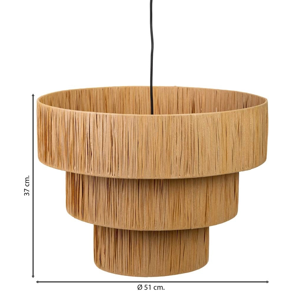 Lampada soffitto rafia e metallo marrone 51x51x37h cm