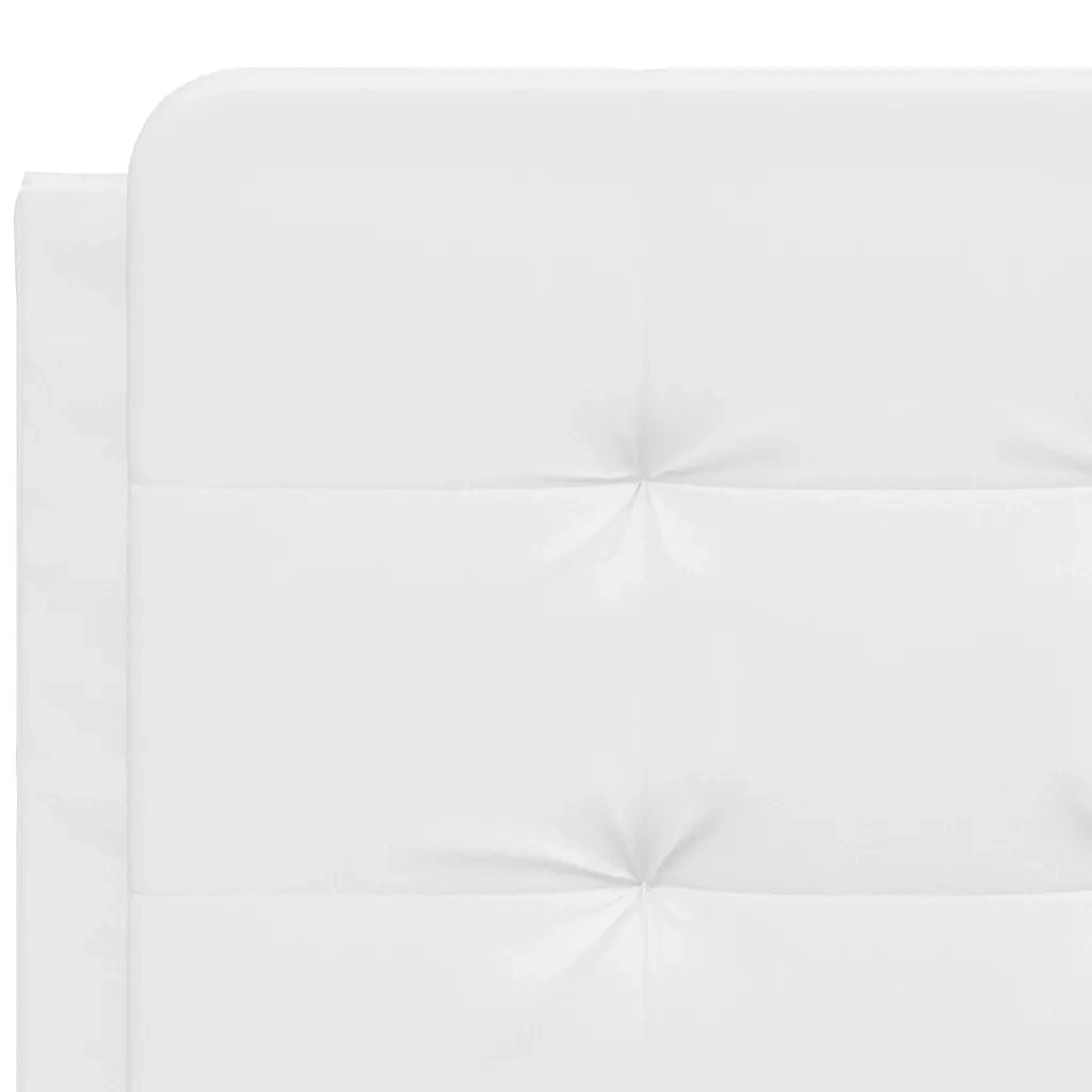 Letto matrimoniale | Letto per adulti | Giroletto senza Materasso Zadar Bianco 120x200 cm in Similpelle