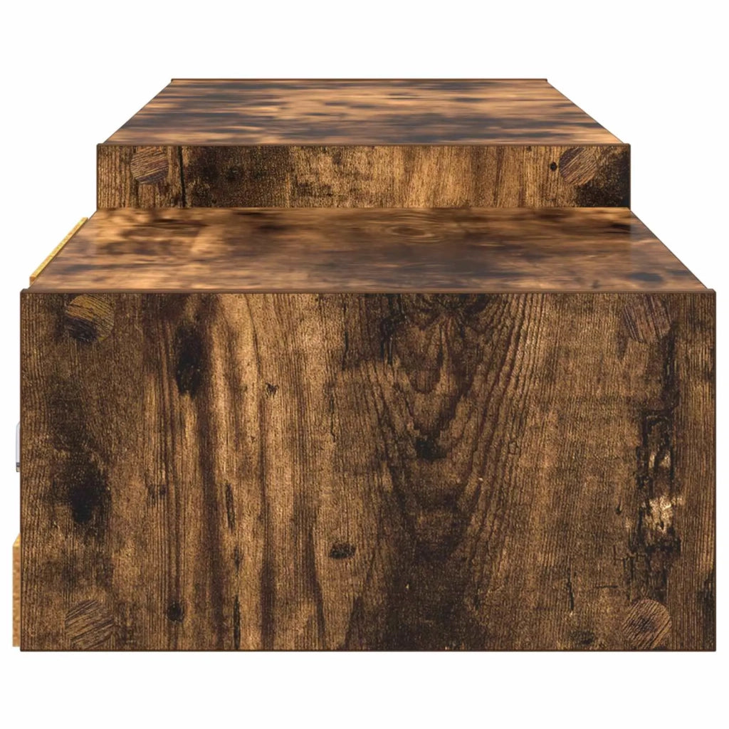 Mobile TV da Parete A parete-Credenza per TV sospesa Rovere Fumo 220 x 28 x 21 cm