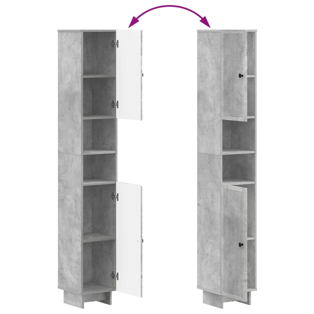 Set di Armadi da Bagno da 2 Pezzi EDE Grigio Cemento 3417498