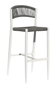Sgabello Milano Contract In Alluminio  E Corda Color / Pz  1 Colore: Bianco/ Grigio
