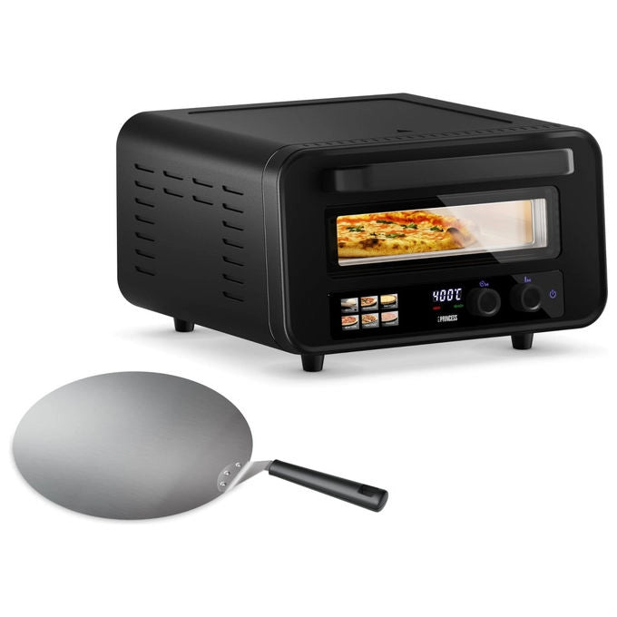 Princess 112780 Pro Max Forno per Pizza 15 L 400°C 2100 W Controllo Digitale Touch Pietra e Pala Incluse colore Nero