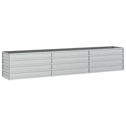 Letto Rialzato Giardino-Fioriera da Giardino 240x40x45 cm in Acciaio Zincato Argento