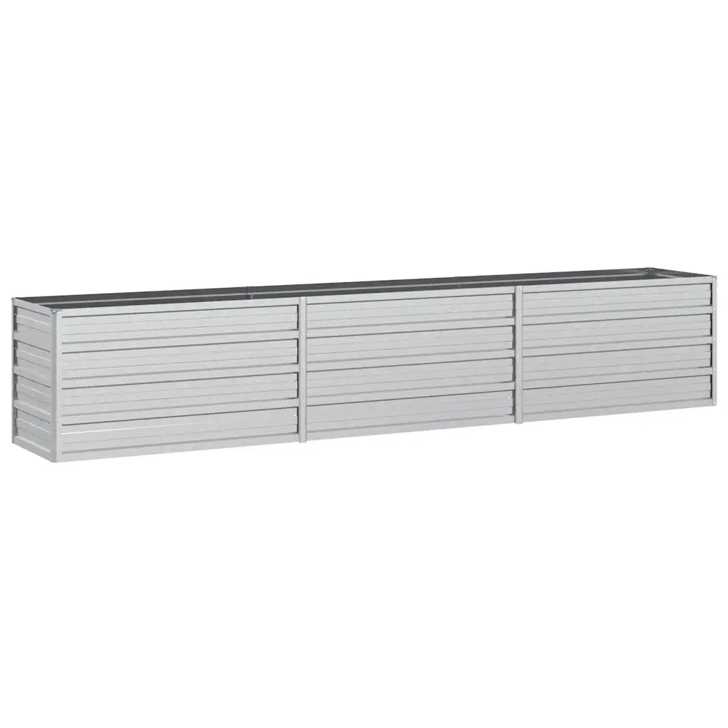 Letto Rialzato Giardino-Fioriera da Giardino 240x40x45 cm in Acciaio Zincato Argento