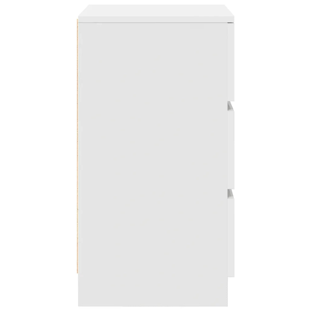 Set di 2 Comodini | Armadio da Notte | Mobiletto da notte con 3 Cassetti Bianco 39x35x65 cm