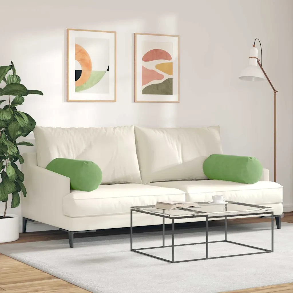 Cuscini a rullo 2 pcs Verde chiaro Ø 25 x 70 cm 42014331