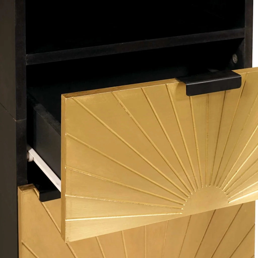 Mobile da Bagno con cassetto Nero e Oro 38 x 33 x 160 cm 4017850