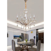 Trade Shop - Lampadario Soffitto A Sospensione Classico 5 Bracci E14 Effetto Cristallo A60-5 -