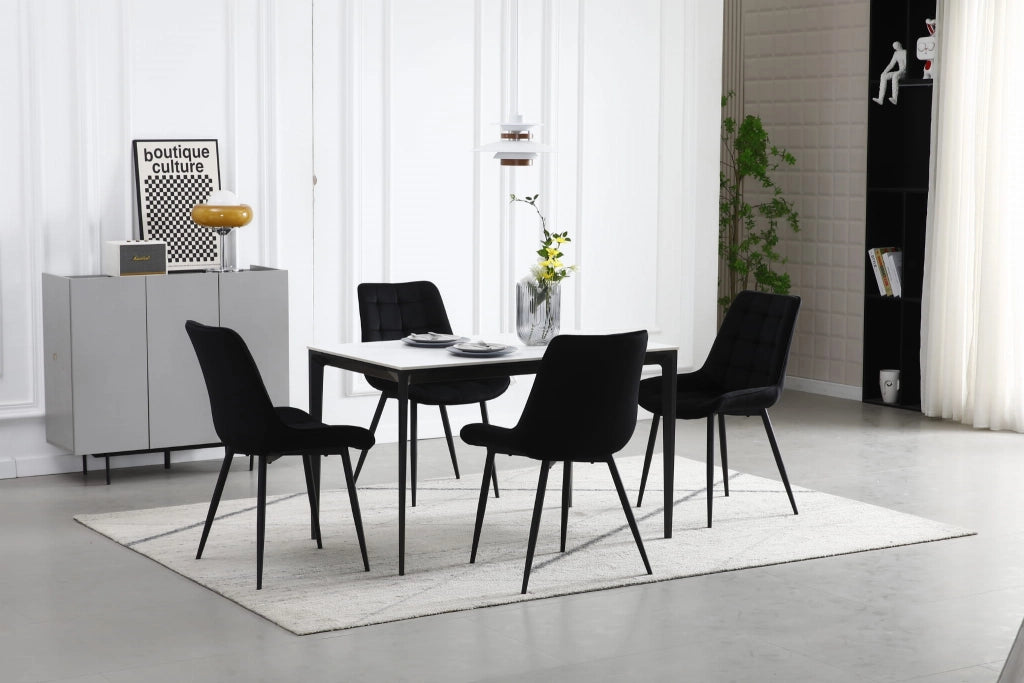 Sedia VALORA BERA - Design moderno in velluto nero x 3