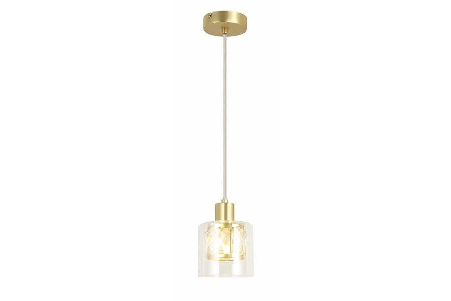 Lampada a sospensione Elmo ottone vetro 1xE14 40W
