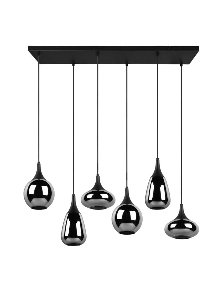 Lampadario Trio Lumina nero 6 luci E14 dimmerabile