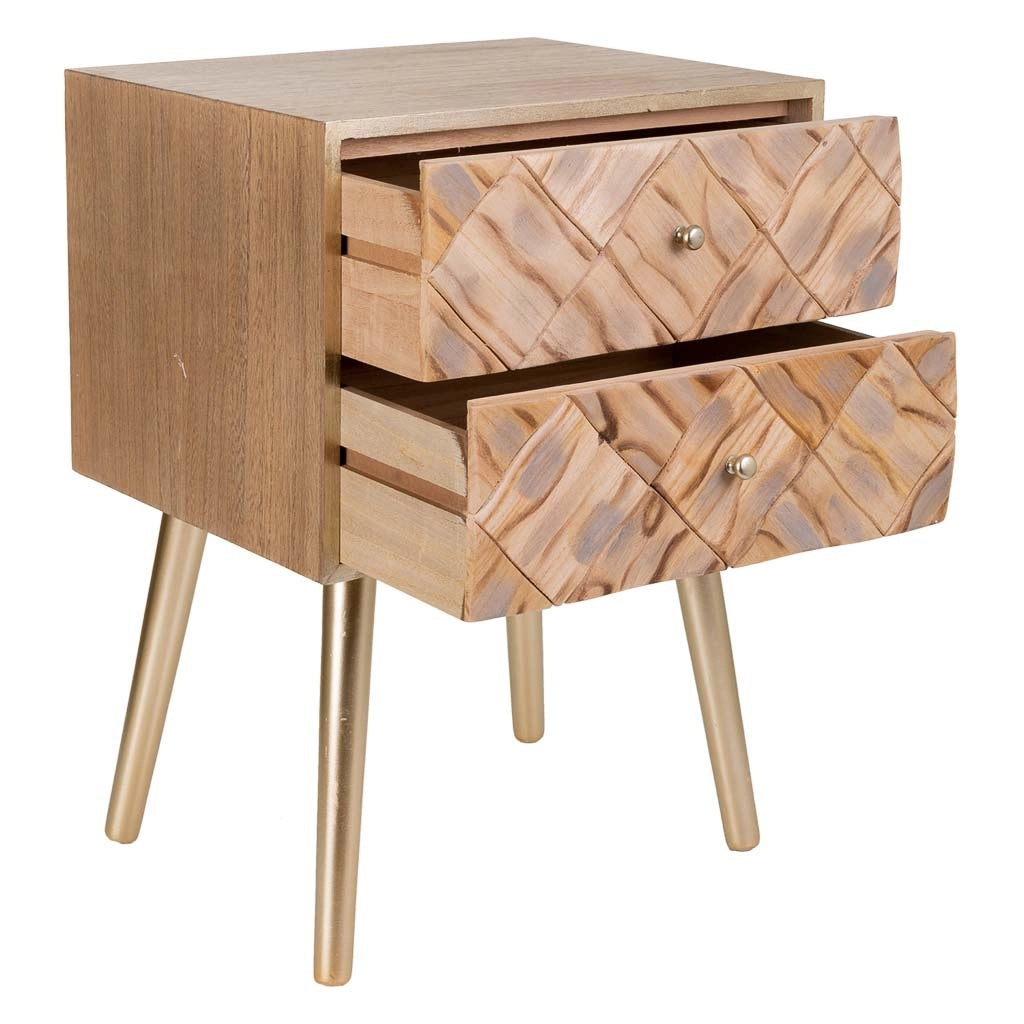 Comodino in legno marrone 44,5x35x61