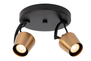 Faretto soffitto moderno EMILE 2xGU10 oro/nero Lucide
