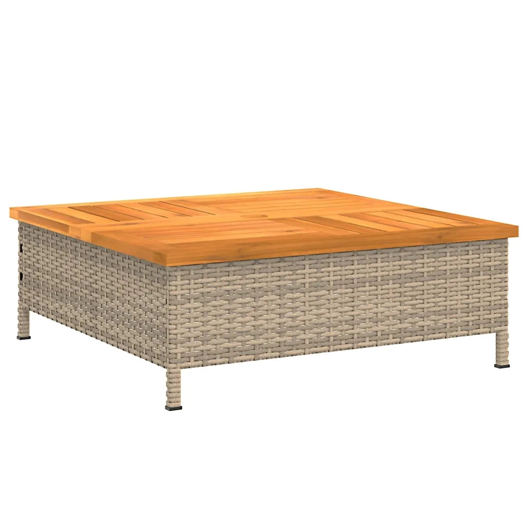 Copertura Base Ombrellone-Supporto per ombrellone Beige 70x70x25 cm Polyrattan e Acacia