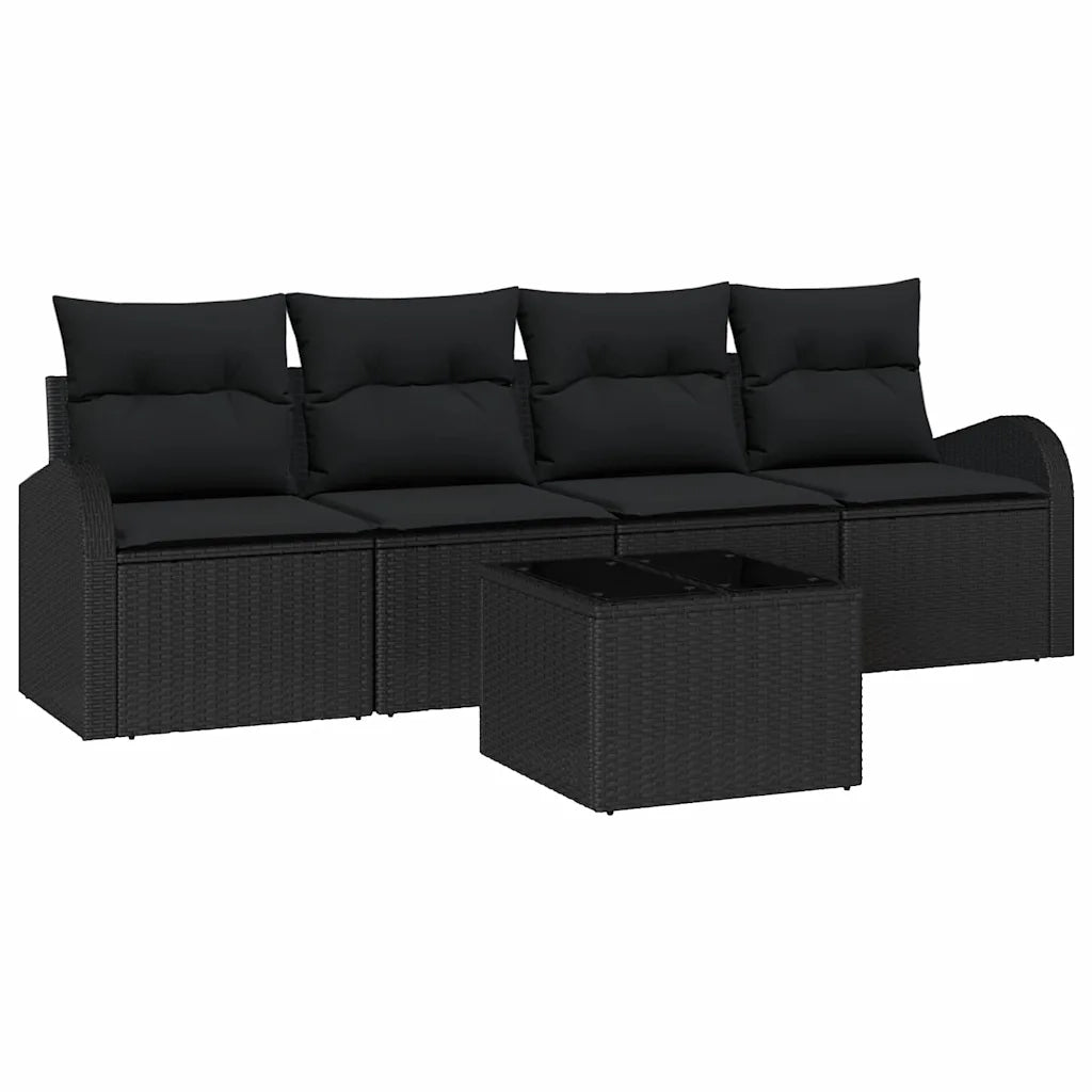 Set Divano da Giardino Nero 55 x 55 x 37 cm polyrattan 3345913