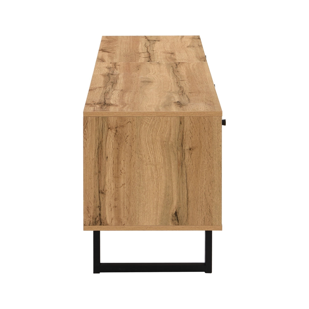 Lowboard TV naturale in truciolato lunghezza 190 cm