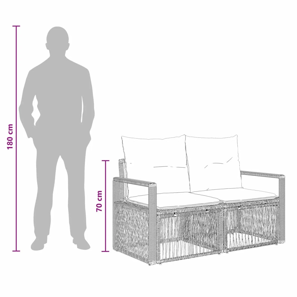 Set Divano da Giardino 9 pz Beige polyrattan 3435657