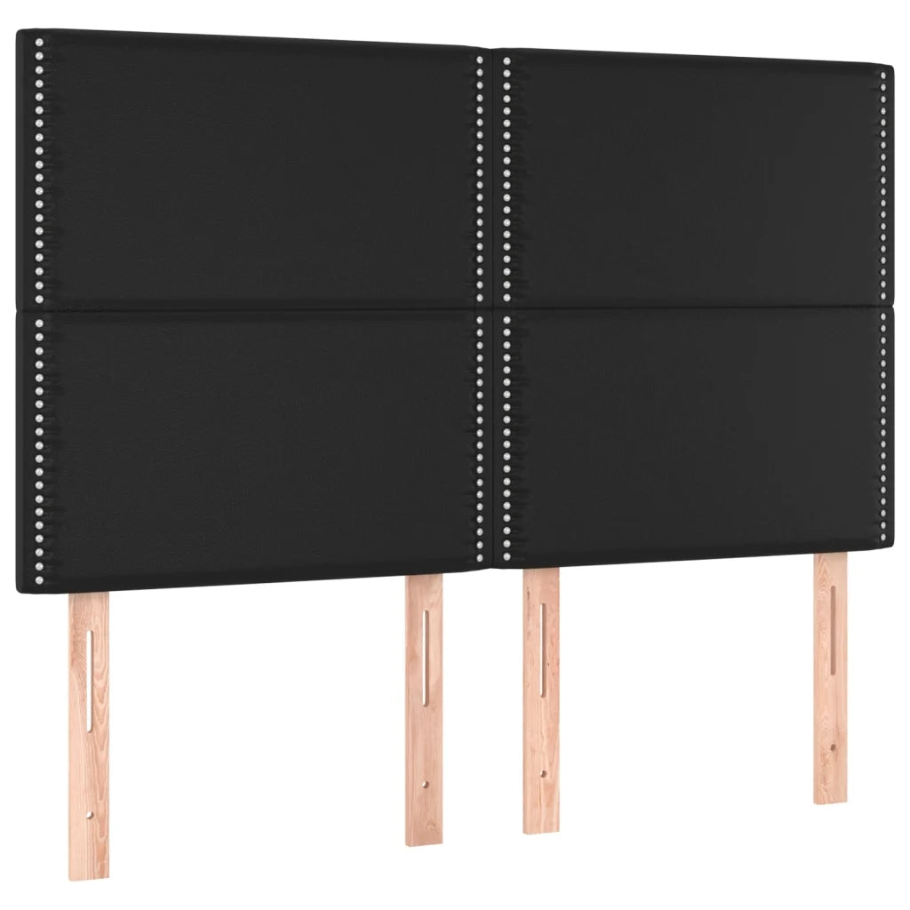 Giroletto a Molle con Materasso Nero 140x200 cm in Similpelle