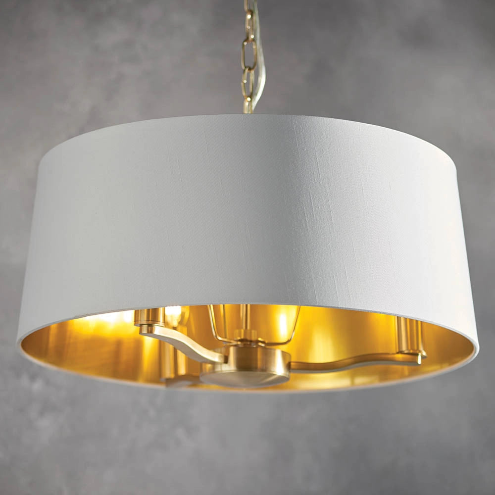 Lampadario Harvey Endon oro satinato bianco 3xE14 40W