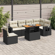 Set Divani da Giardino con Cuscini 7pz Nero Polyrattan 3327157
