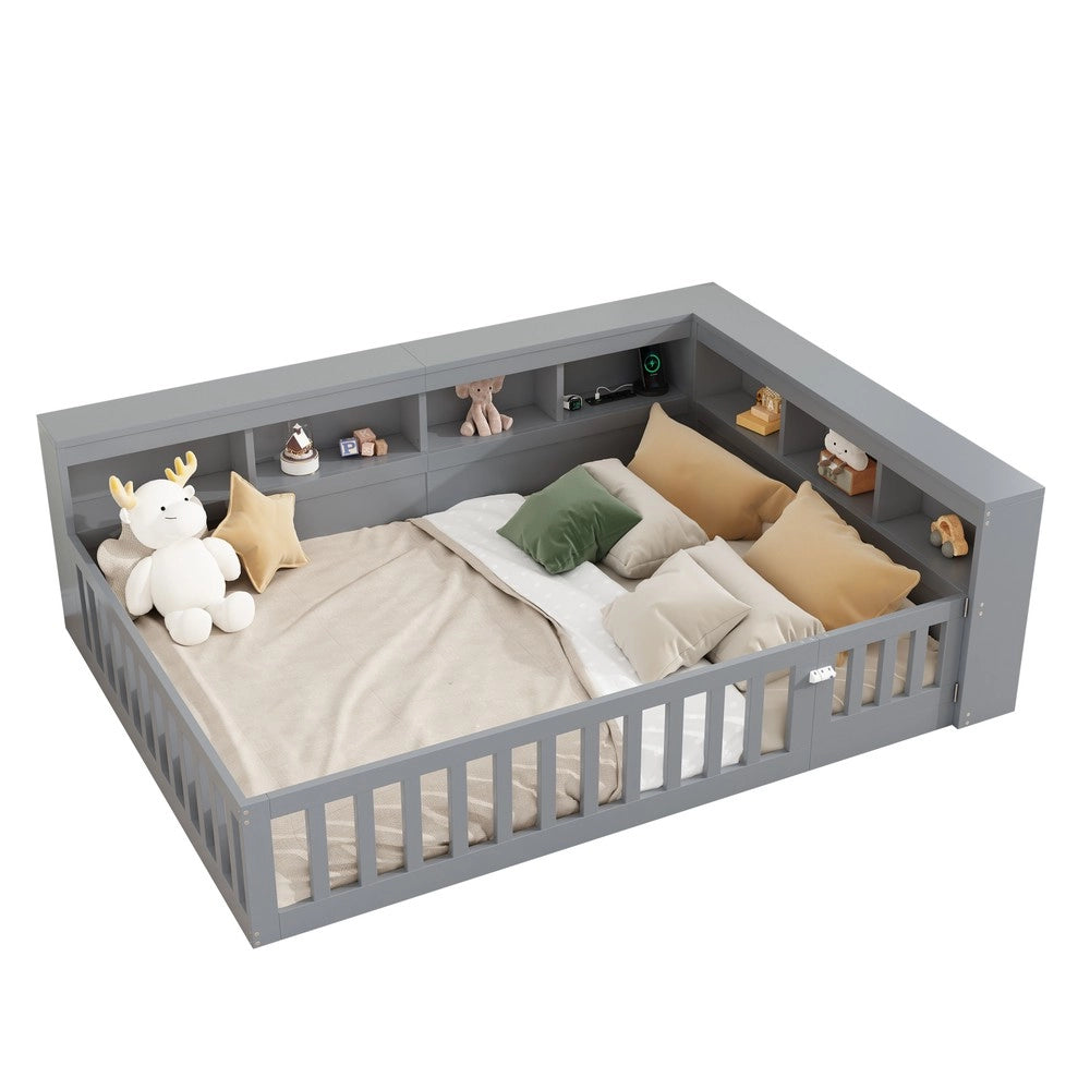 Letto Divano 140x190 con Rete a Doghe e Contenitore ¨C MINIMAL ¨C Grigio
