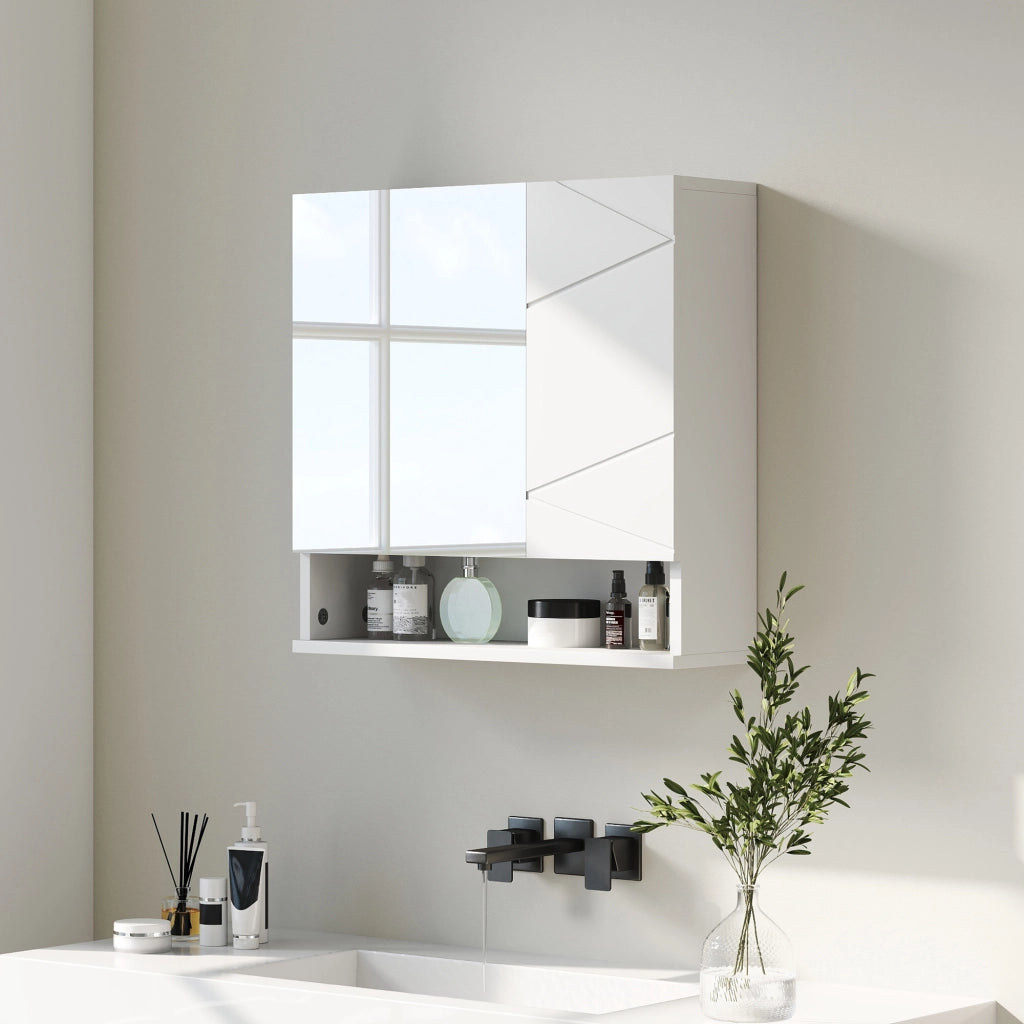 Armadio da bagno con specchio ¨C Minimal ¨C bianco 55x17x55 cm