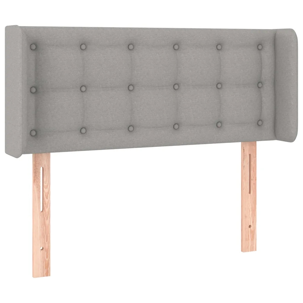 Testiera ad Orecchio-Testata con Orecchie Grigio Chiaro 103x16x78/88 cm in Tessuto 689086