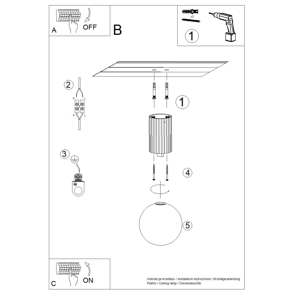 Lampada da soffitto HALO moka IP44