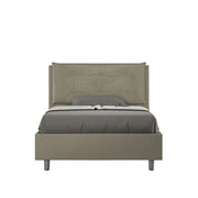 BS COM Letto una piazza e mezza senza rete imbottito 120x210 similpelle cappuccino