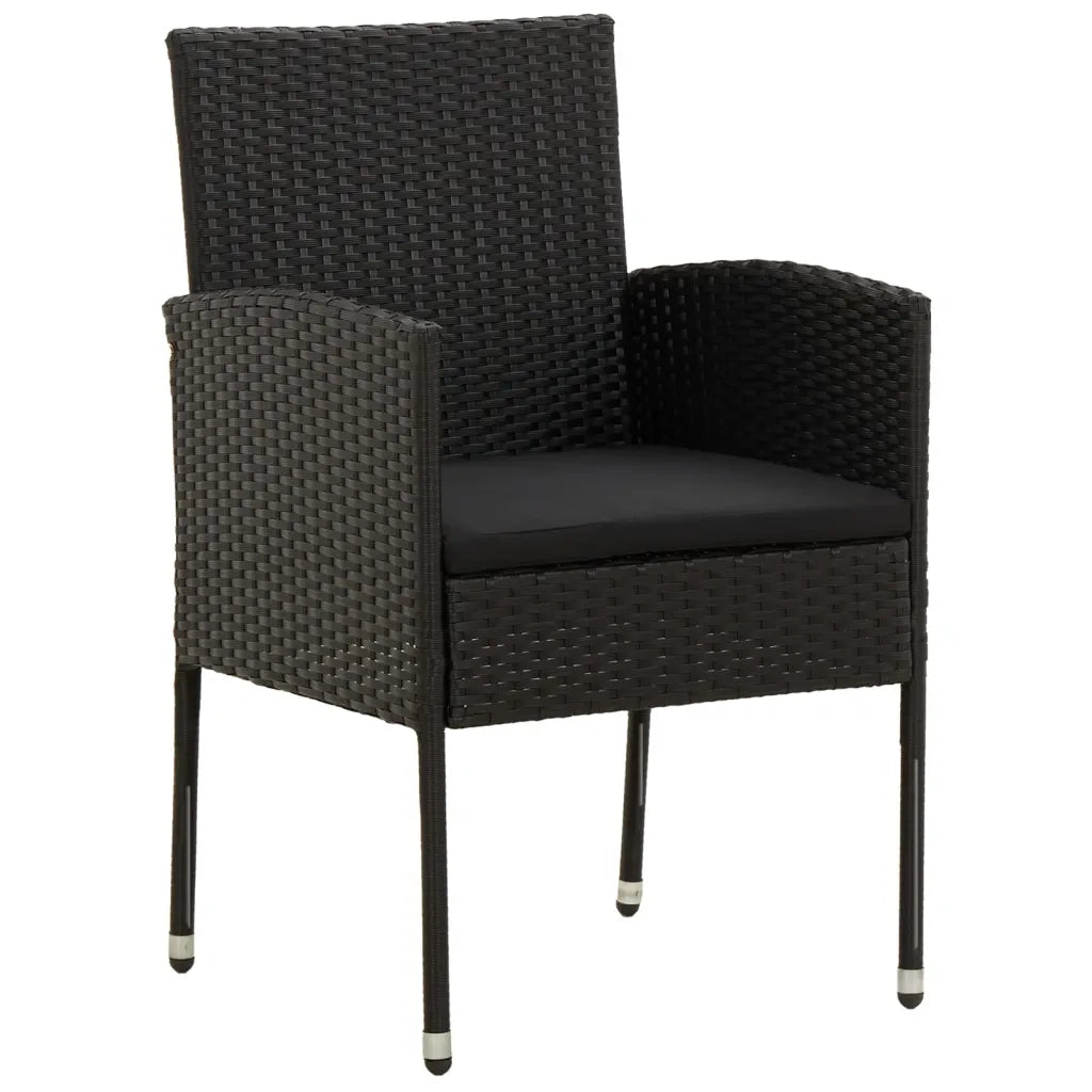 Set da Pranzo per Esterni 9 pz in Polyrattan Nero 3120111