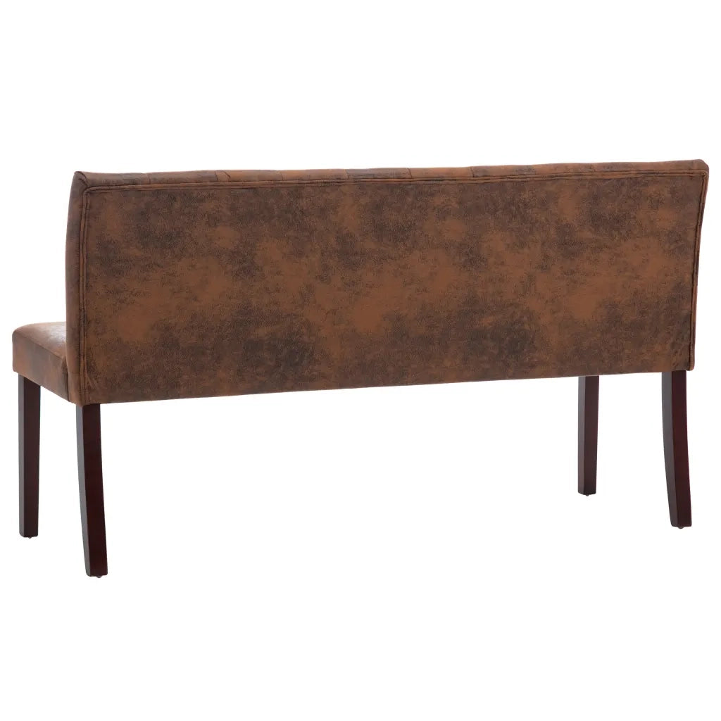 Panca-Sgabello 148,5 cm Marrone in Similpelle Scamosciata