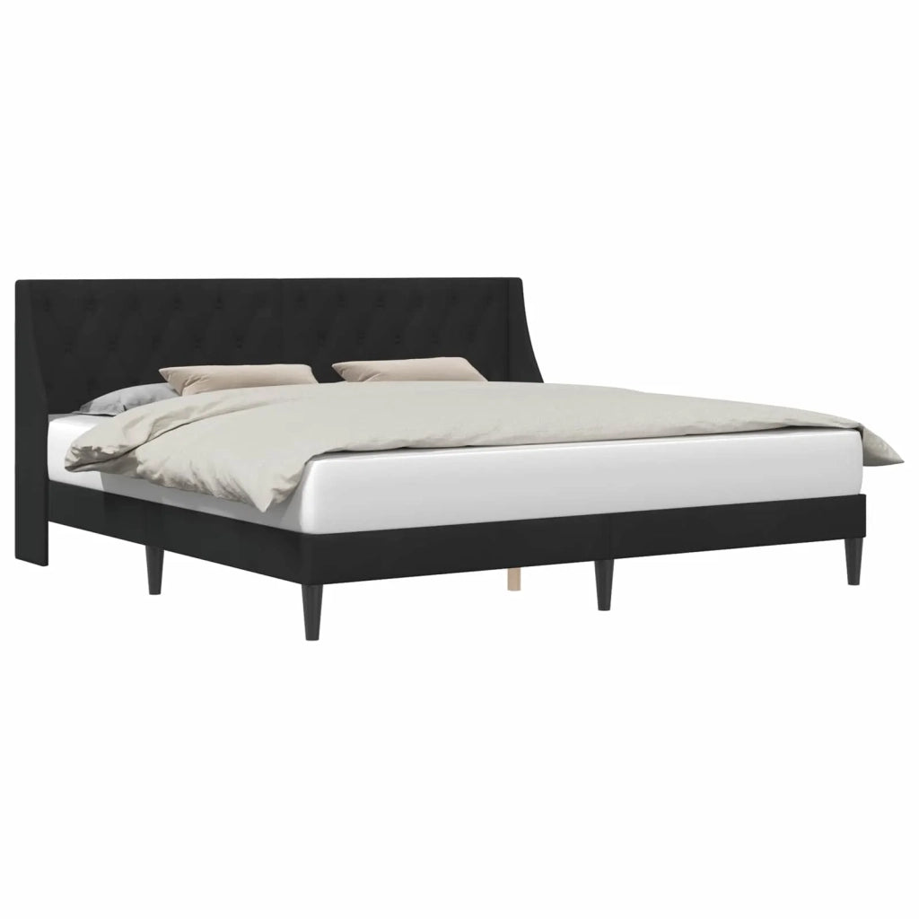 Struttura del letto con testiera-Giroletto Nero 200 x 200 cm Velluto 164337