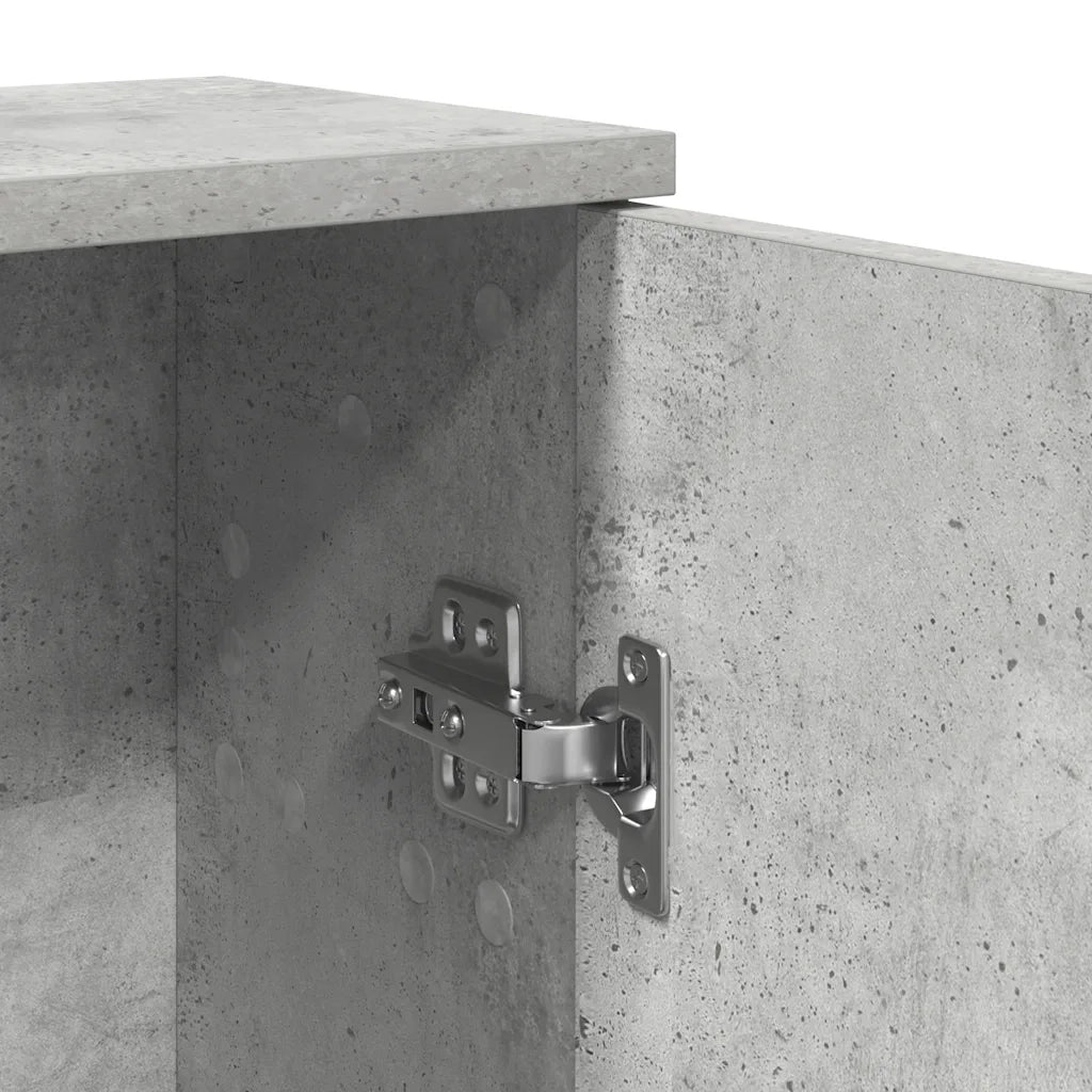 vidaXL Mobile da Bagno con Portarotolo Grigio Cemento 39x22x90 cm