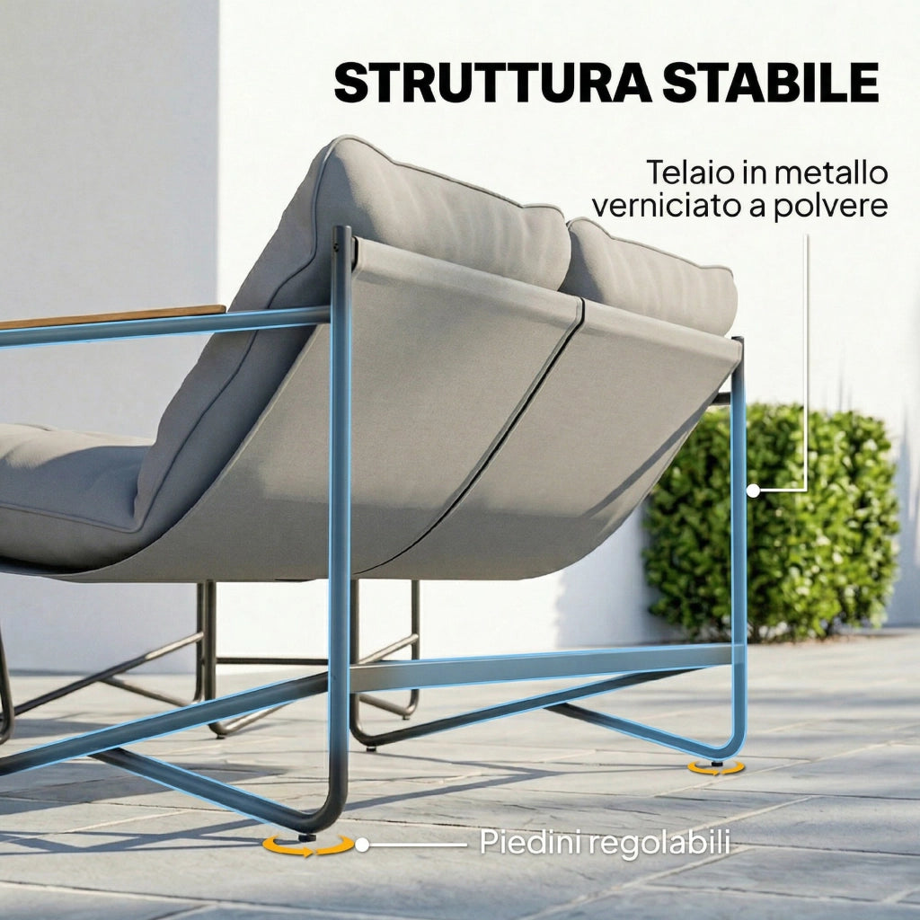 Set Salotto da Giardino 4 Posti ¨C zephmum ¨C Grigio Chiaro, Polyrattan