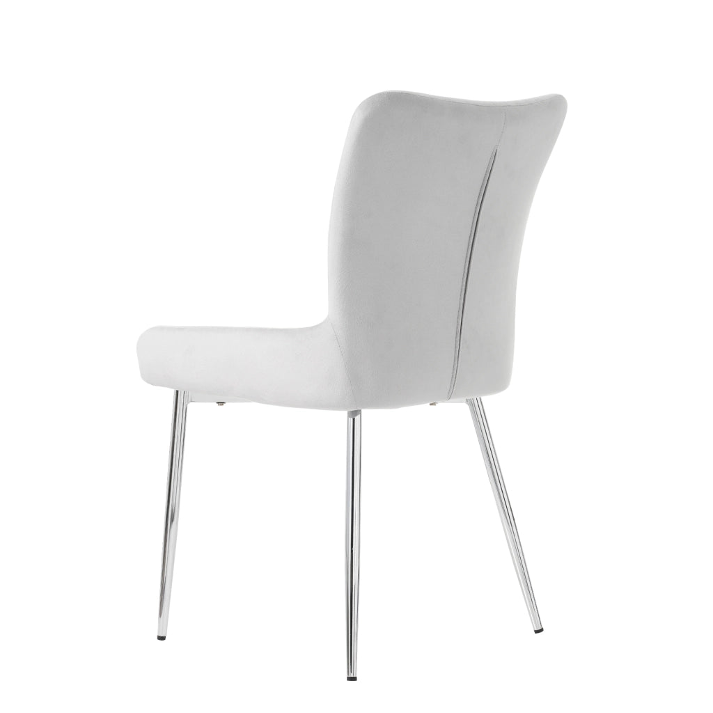 Set di 2 sedie da pranzo in velluto grigio con gambe in metallo, comode e facili da montare