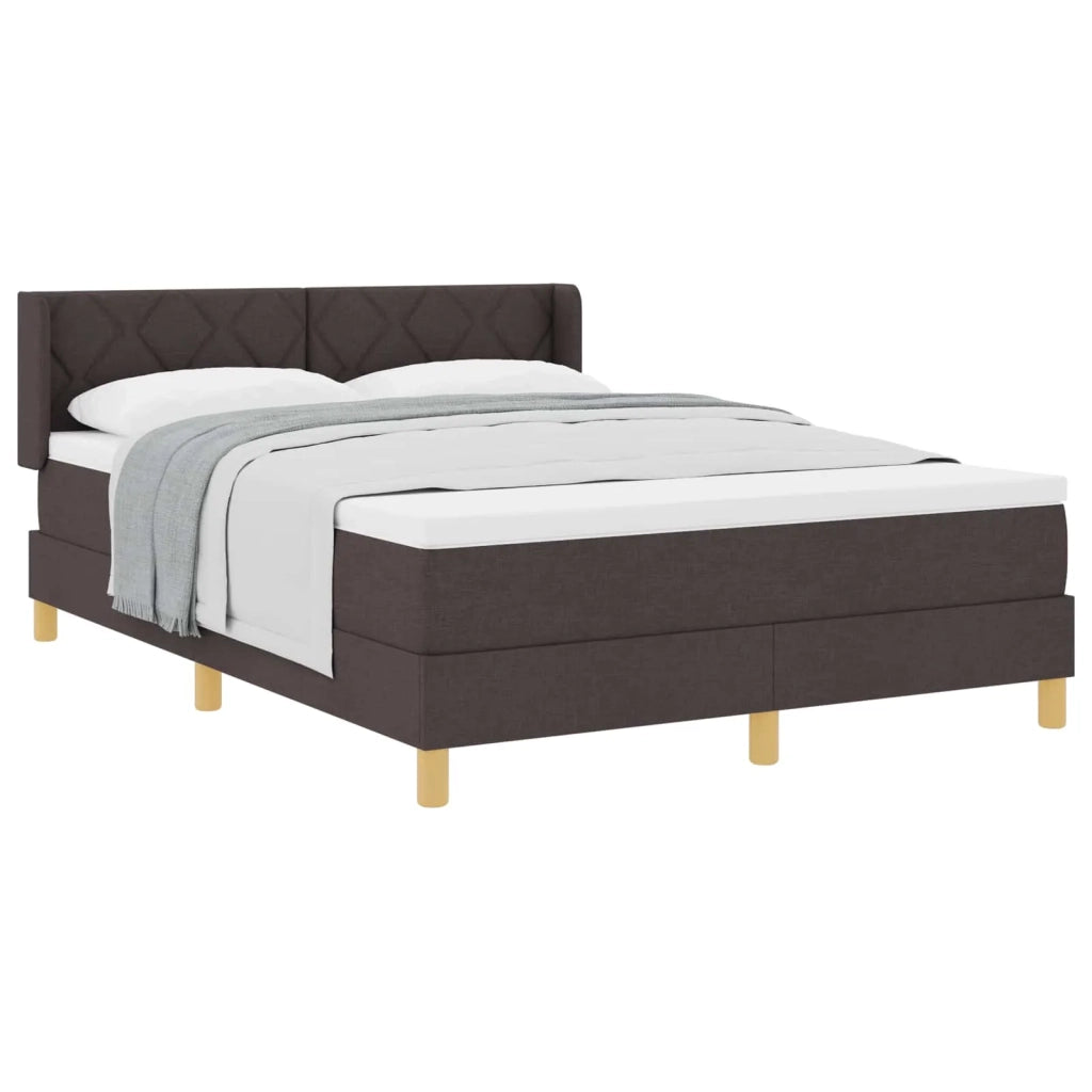 Letto a molle Marrone Scuro 190 x 140 cm Poliestere 3341352