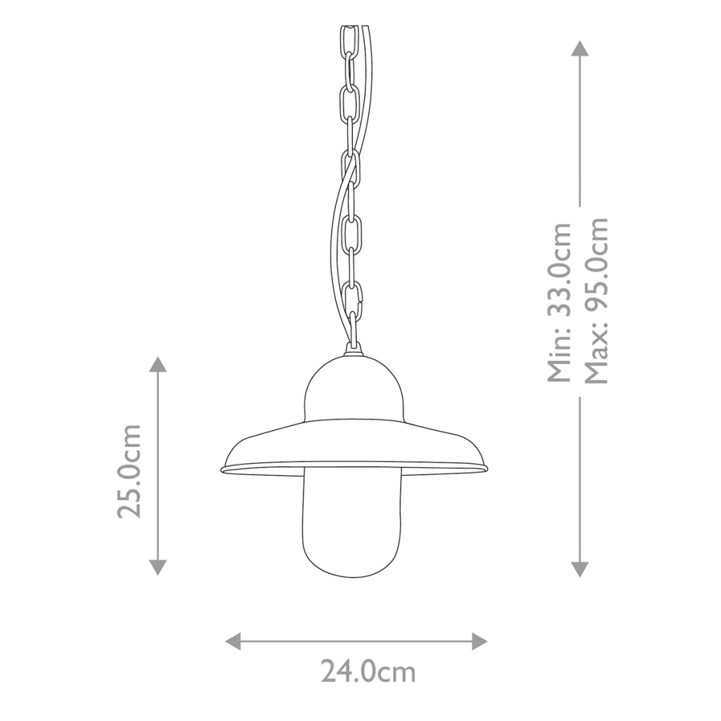 Lampada a sospensione esterna Somerton nichel E27 Elstead