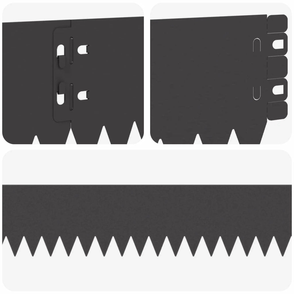 Bordura per Prato 30 pcs 103 x 10 cm Acciaio Nero 8008422