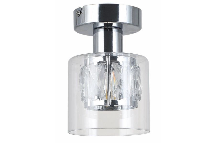 Plafoniera Elmo cromata con cristallo 1xE14 40W Reality