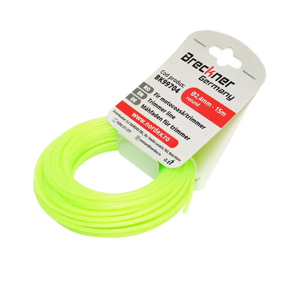 Filo per decespugliatore tondo, 2,4 mm x 15 m Breckner Germany